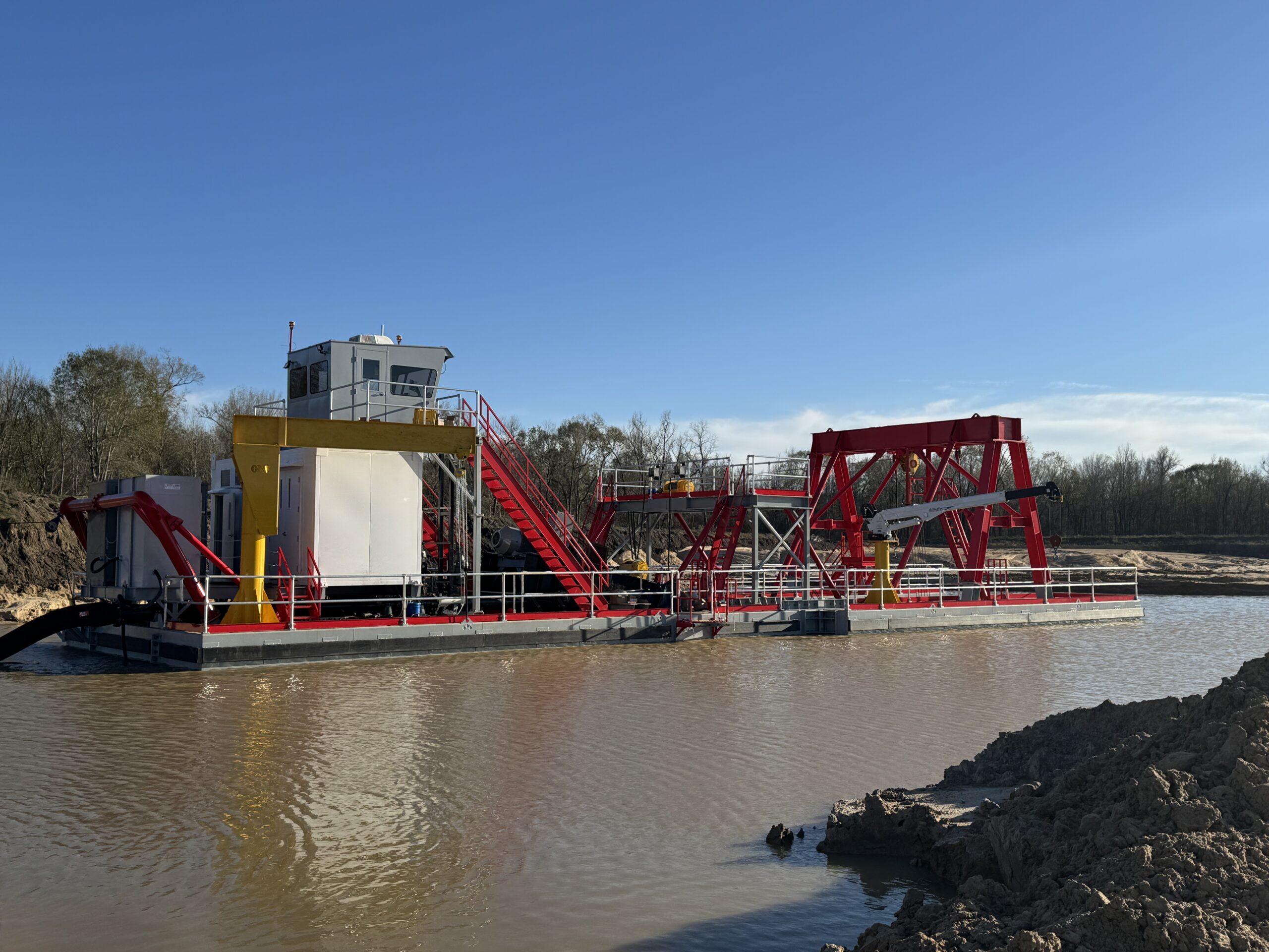 Harrington Dredge With Red Spud Carriage